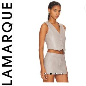 NWT Lamarque Kallie Cropped Vest XS Color Ash Grey